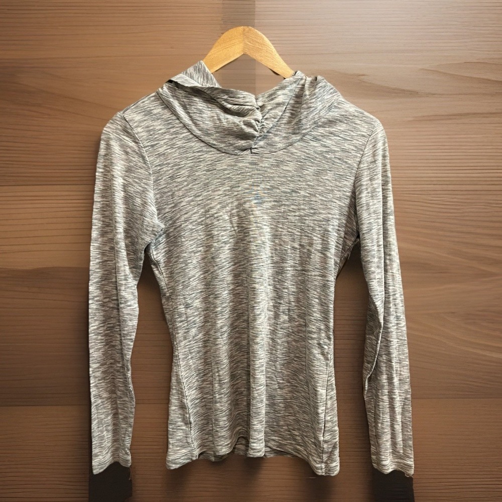 Columbia Hoodie Womens S Purple Grey Cowl Neck Long Sleeve Pullover Activewear